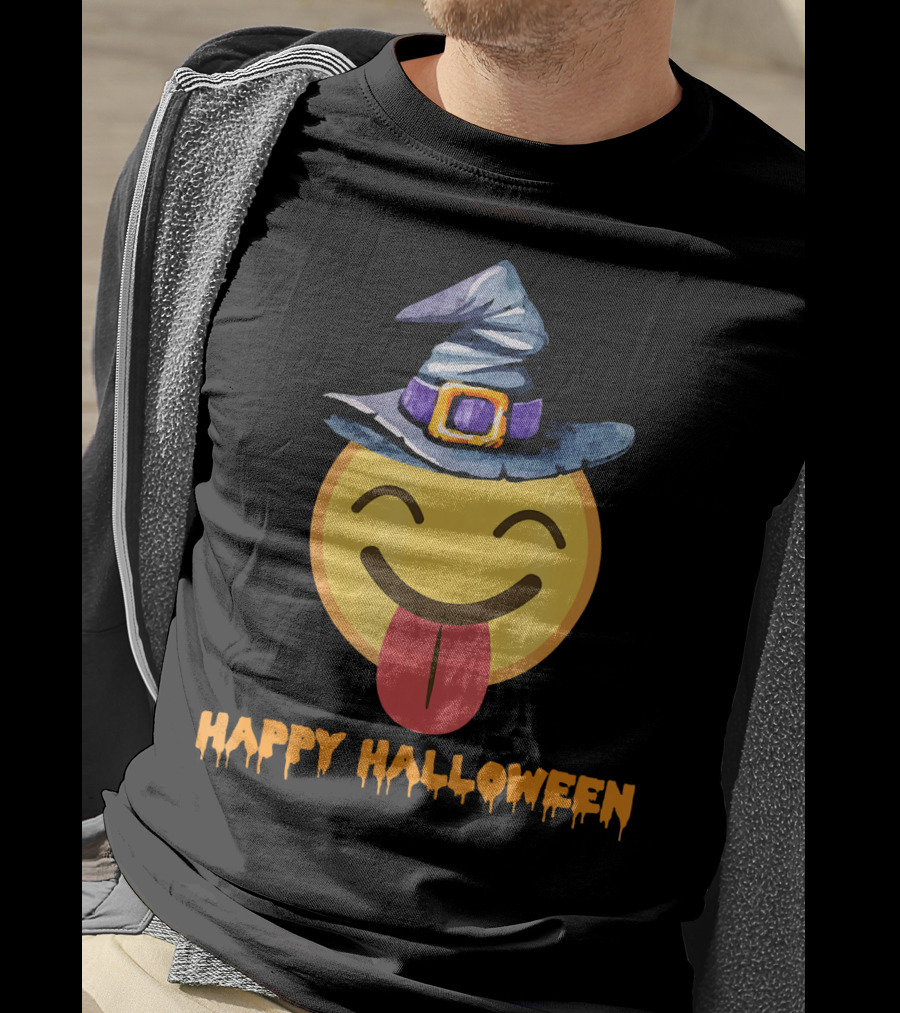 Happy Halloween Witch Hat Emoji T-Shirt