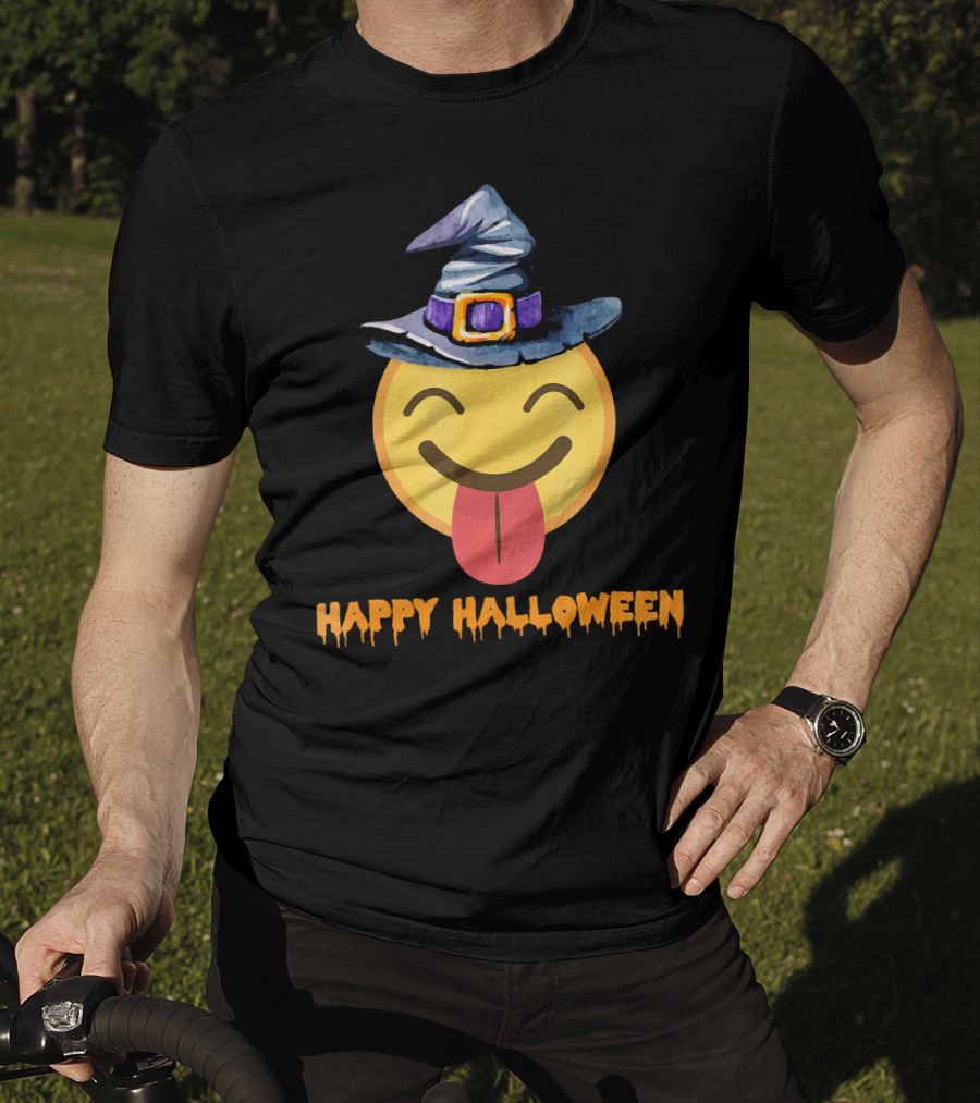Happy Halloween Witch Hat Emoji T-Shirt