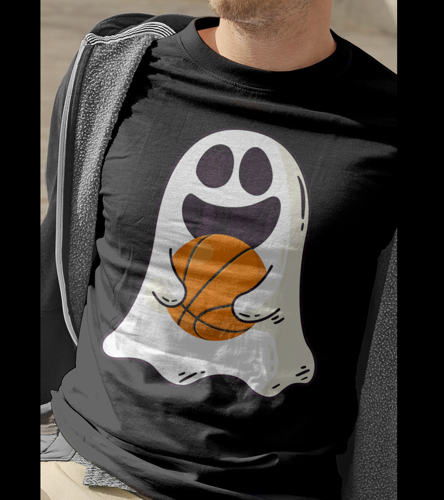 Ghost Basketball Halloween Spirit Dribble T-Shirt