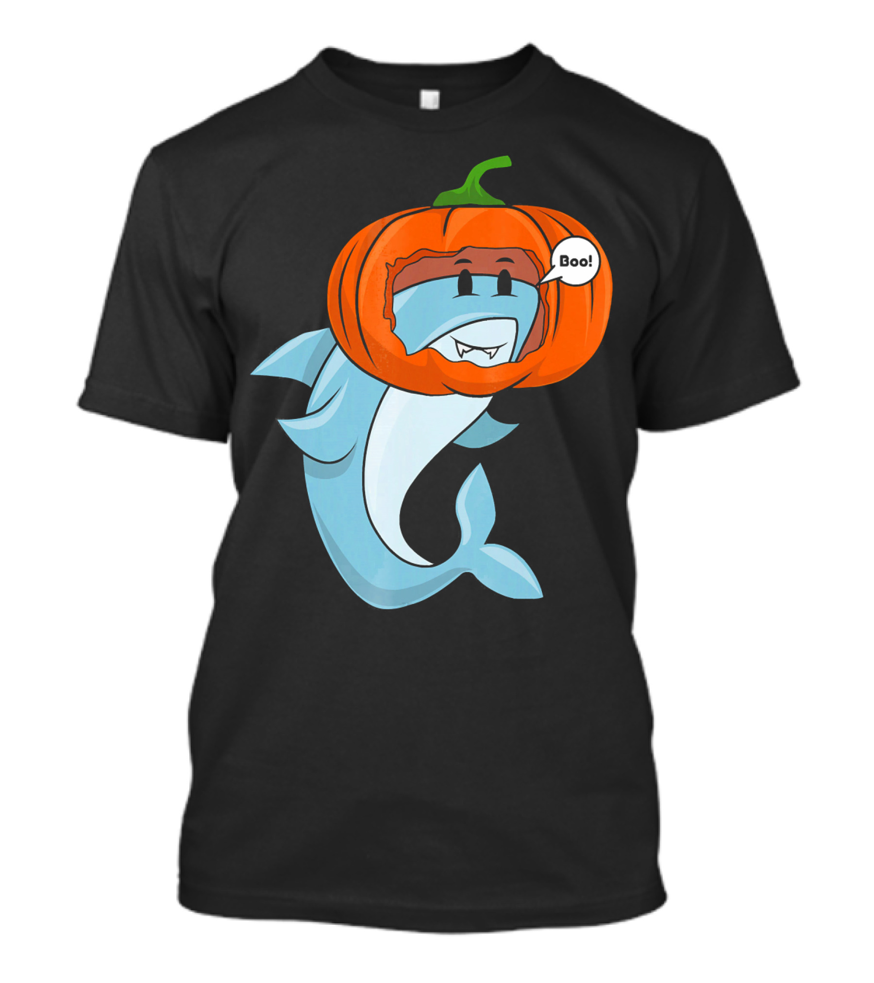 Halloween Boo Pumpkin Shark T-Shirt