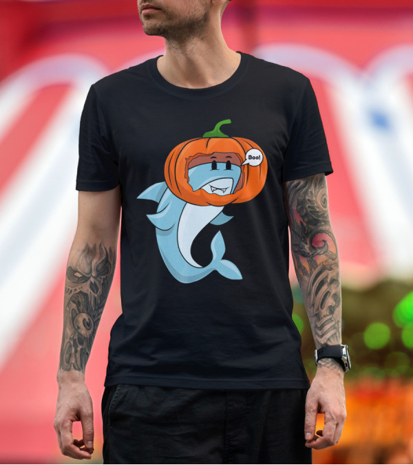 Premium T-Shirt: Halloween Boo Pumpkin Shark T-Shirt Halloween Boo Pumpkin Shark T-Shirt