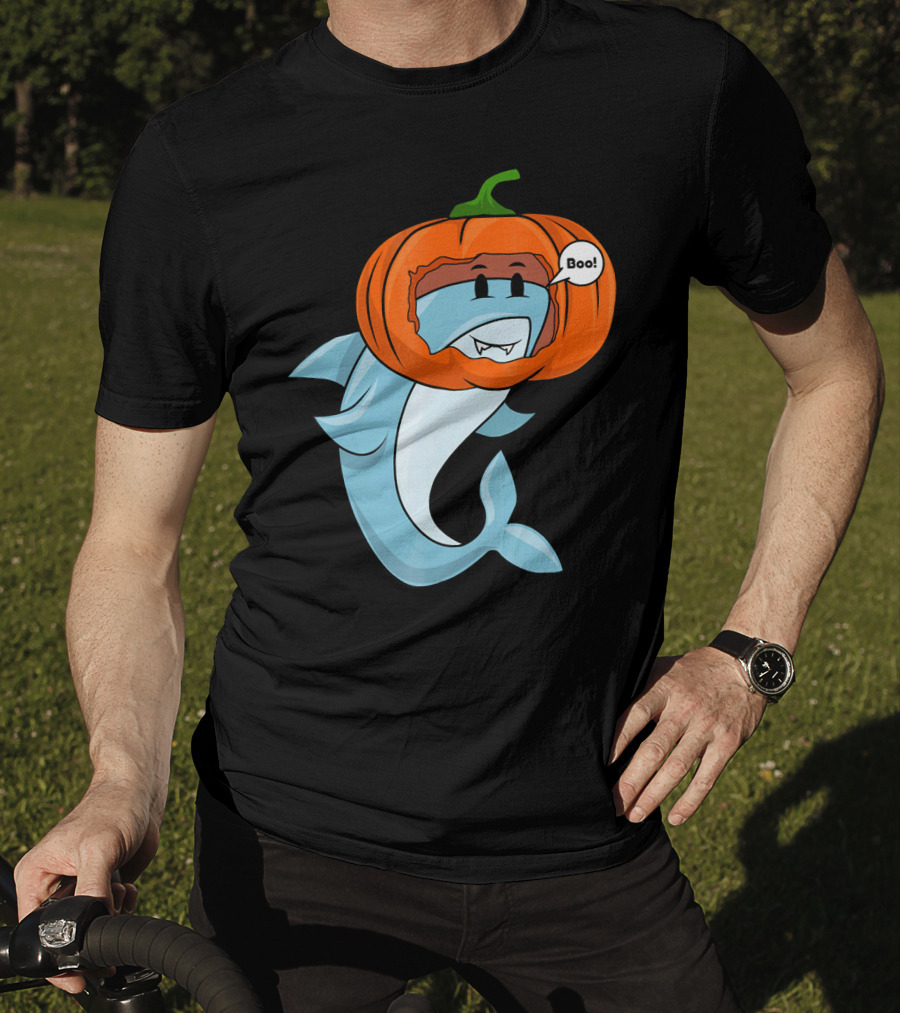 Halloween Boo Pumpkin Shark T-Shirt