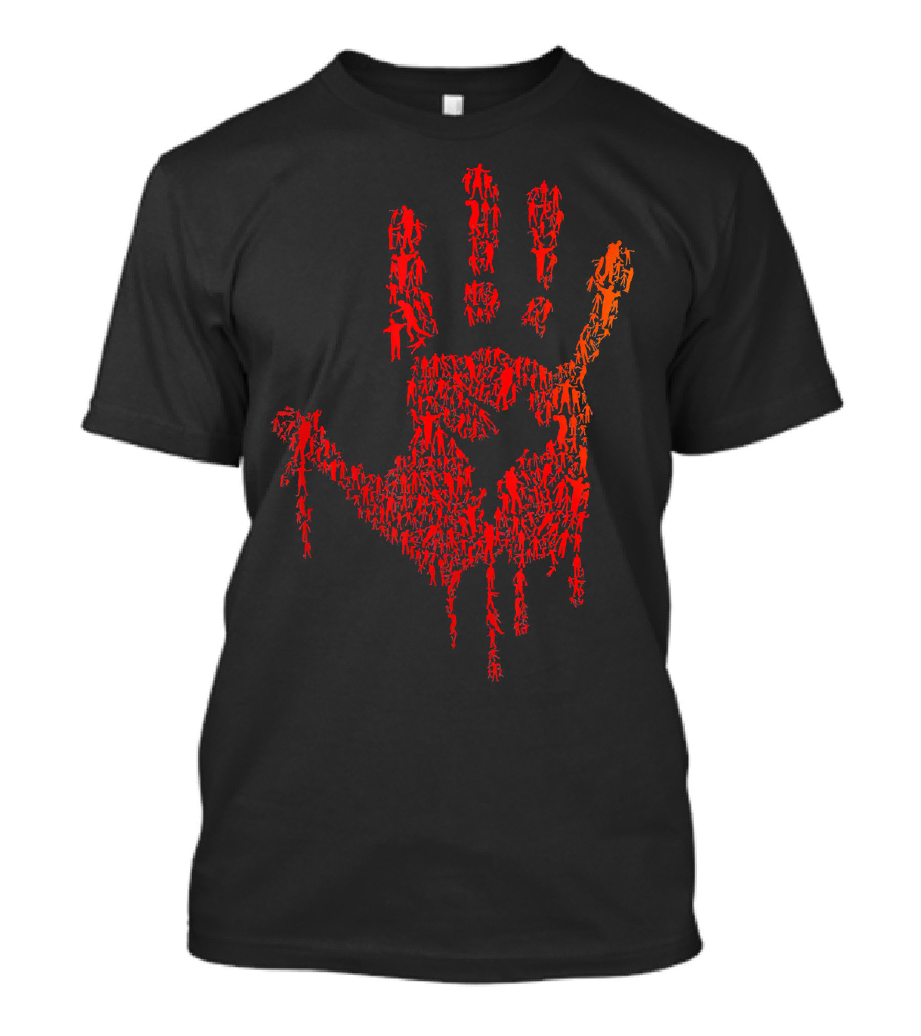 Horror Zombie Handprint Blood Red Palm T-Shirt