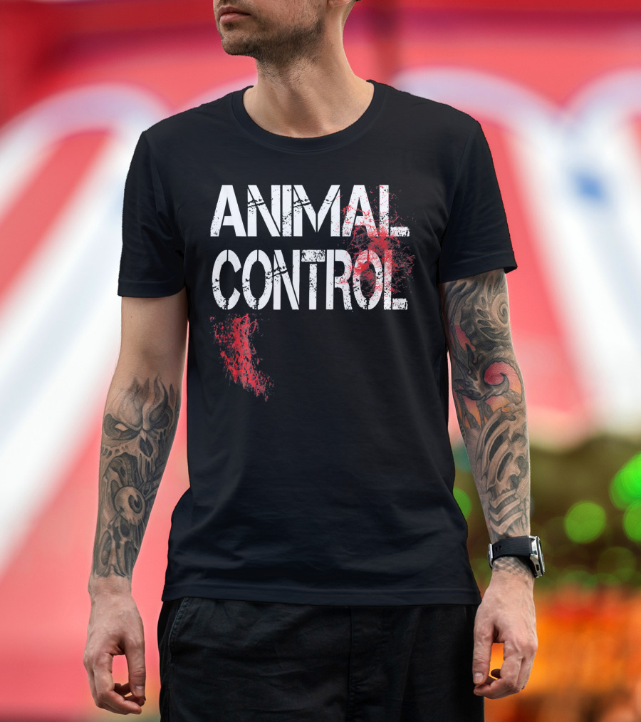 ANIMAL CONTROL Red Paint Splatter T-Shirt