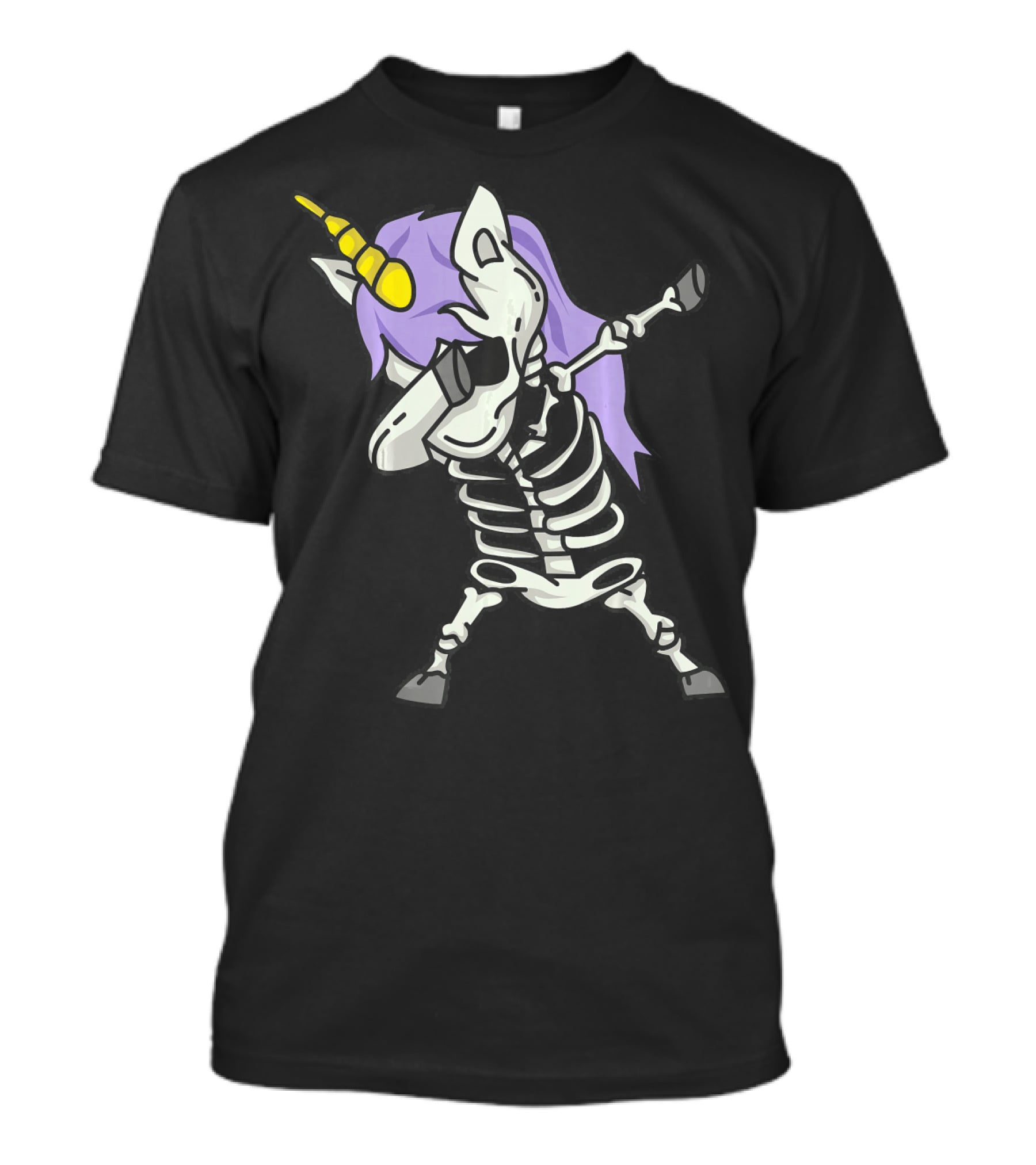 Skeleton Unicorn Dabbing Scary Cool Halloween Co T-Shirt