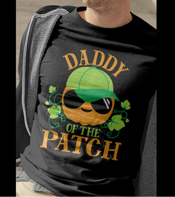 DADDY PUMPKIN OF THE PATCH Green Cap Sunglasses Smiling Pumpkin With Vines T-Shirt