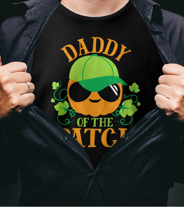 DADDY PUMPKIN OF THE PATCH Green Cap Sunglasses Smiling Pumpkin With Vines T-Shirt
