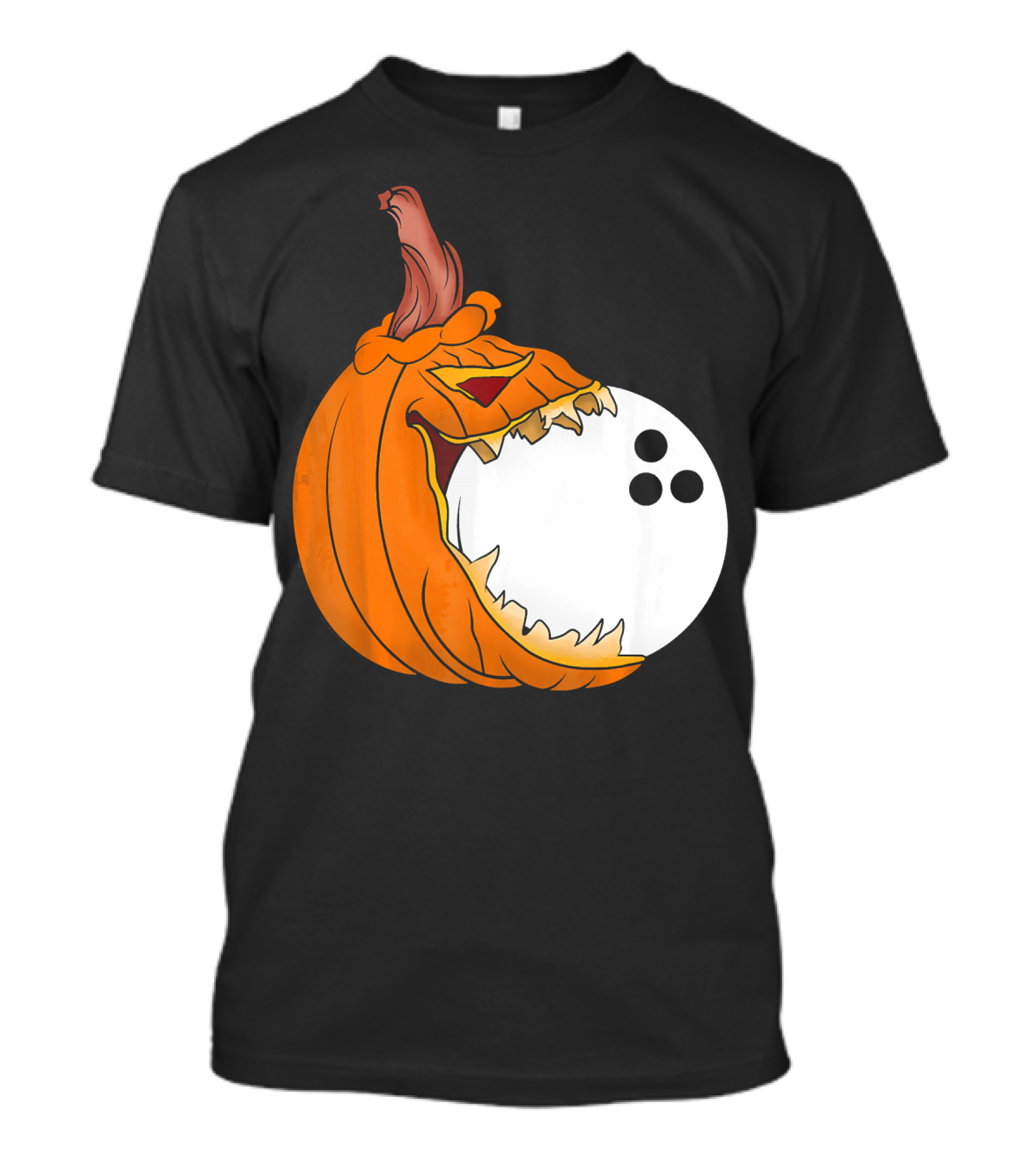 Pumpkin Carving Eating Bowling Ball Halloween Fun T-Shirt