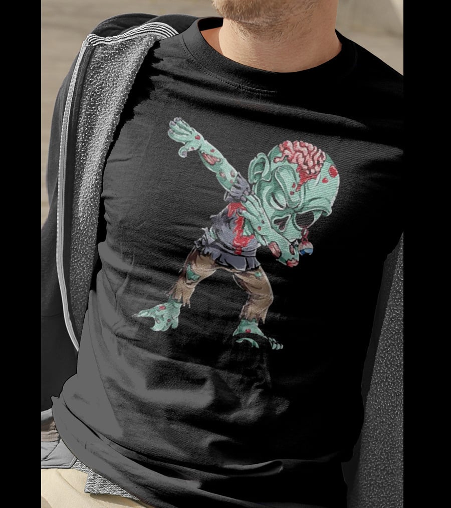 Dabbing Zombie Creepy Halloween Monster Dance T-Shirt