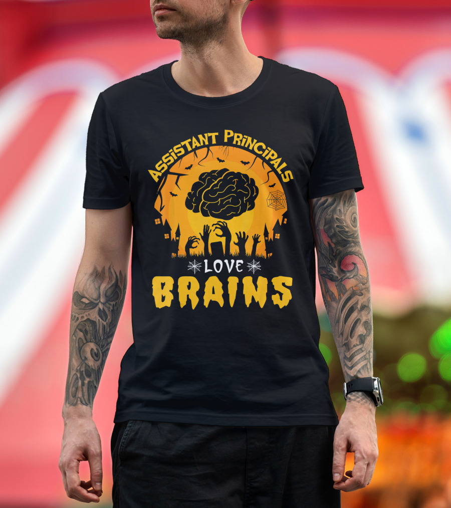 Assistant Principals Love Brains Halloween Zombie T-Shirt