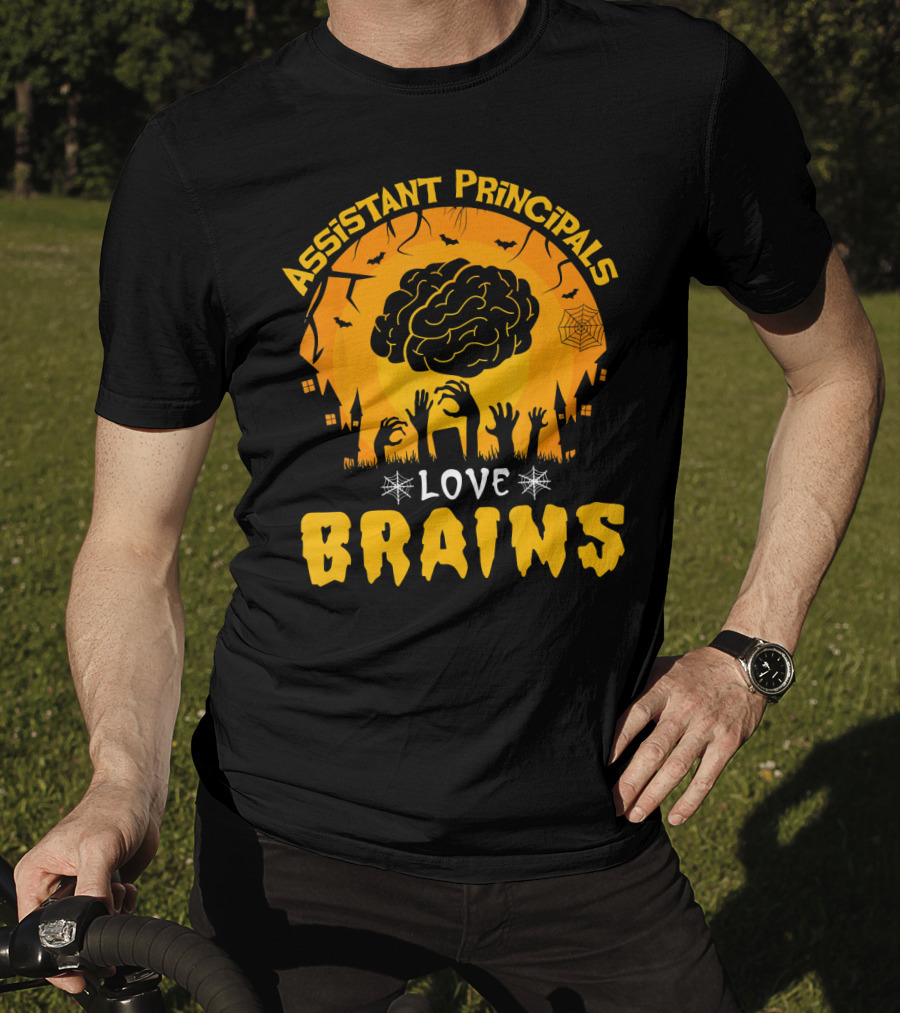 Assistant Principals Love Brains Halloween Zombie T-Shirt