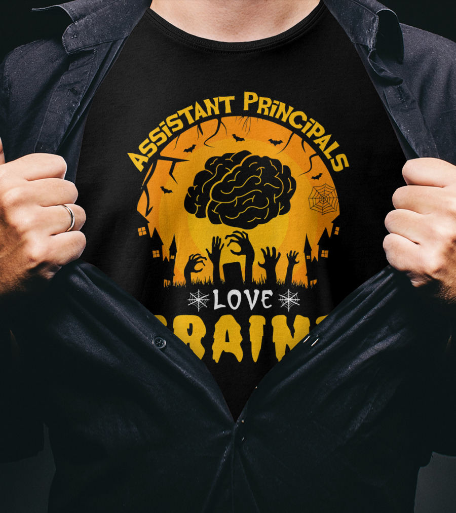Assistant Principals Love Brains Halloween Zombie T-Shirt