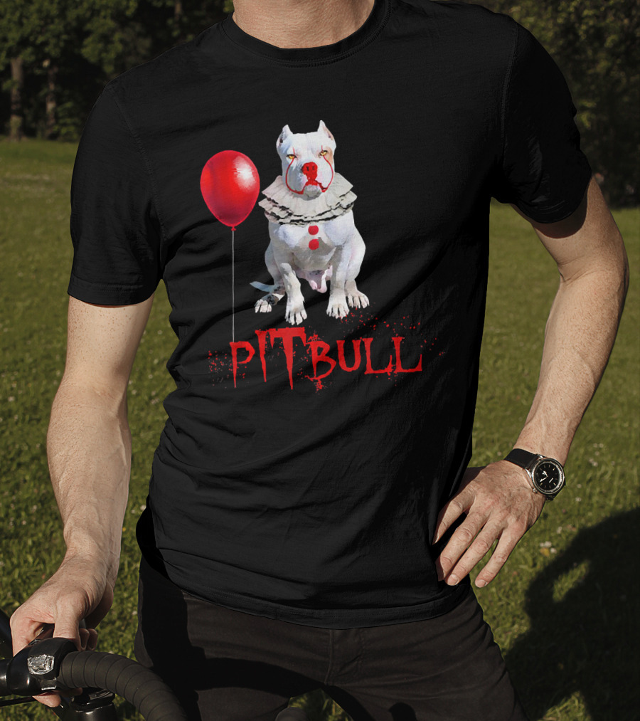 Pitbull IT Clown Balloon Halloween Day Horror T-Shirt
