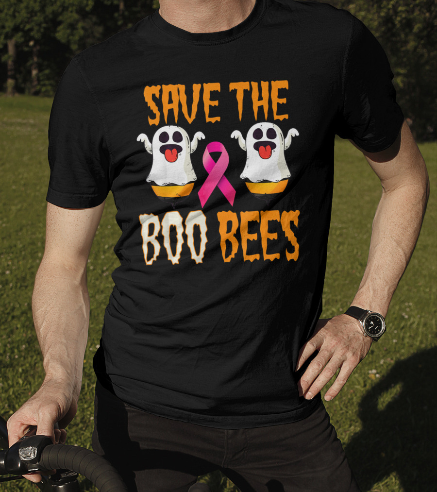 Save The Boo Bees Breast Cancer Awareness Pink Ghosts T-Shirt