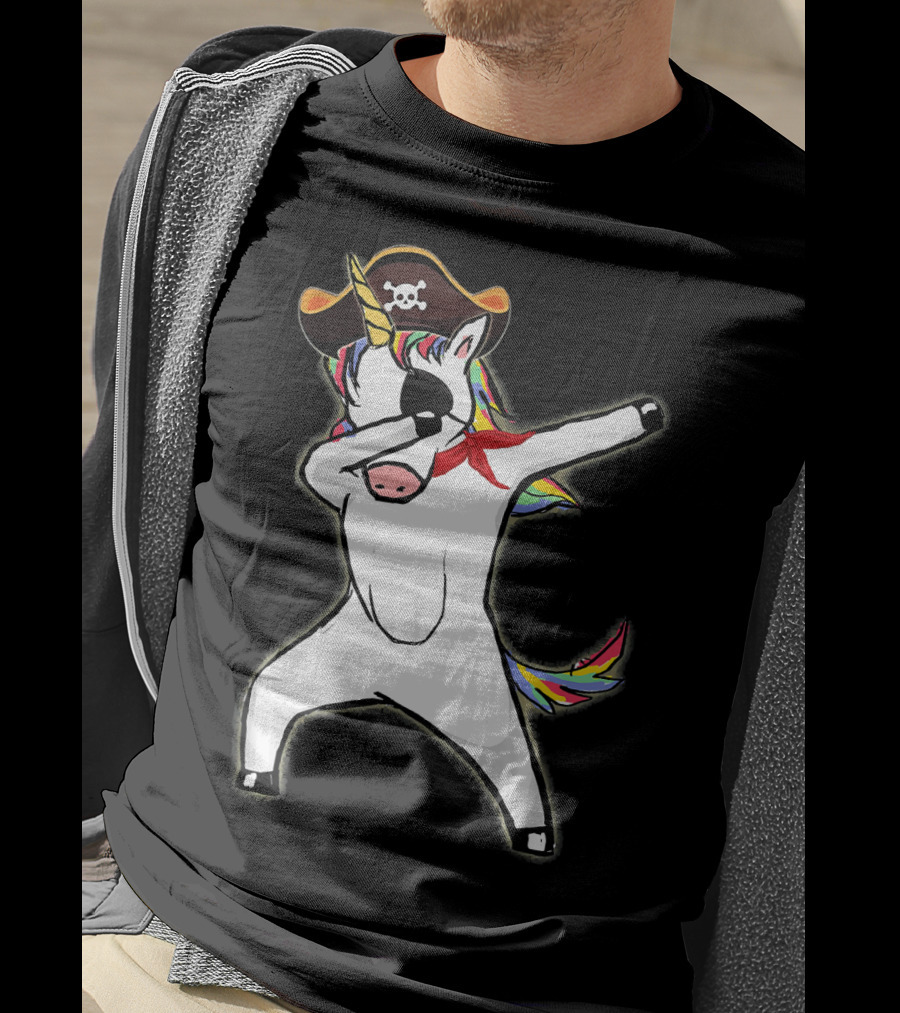 Funny Halloween Pirate Dab Unicorn T-Shirt