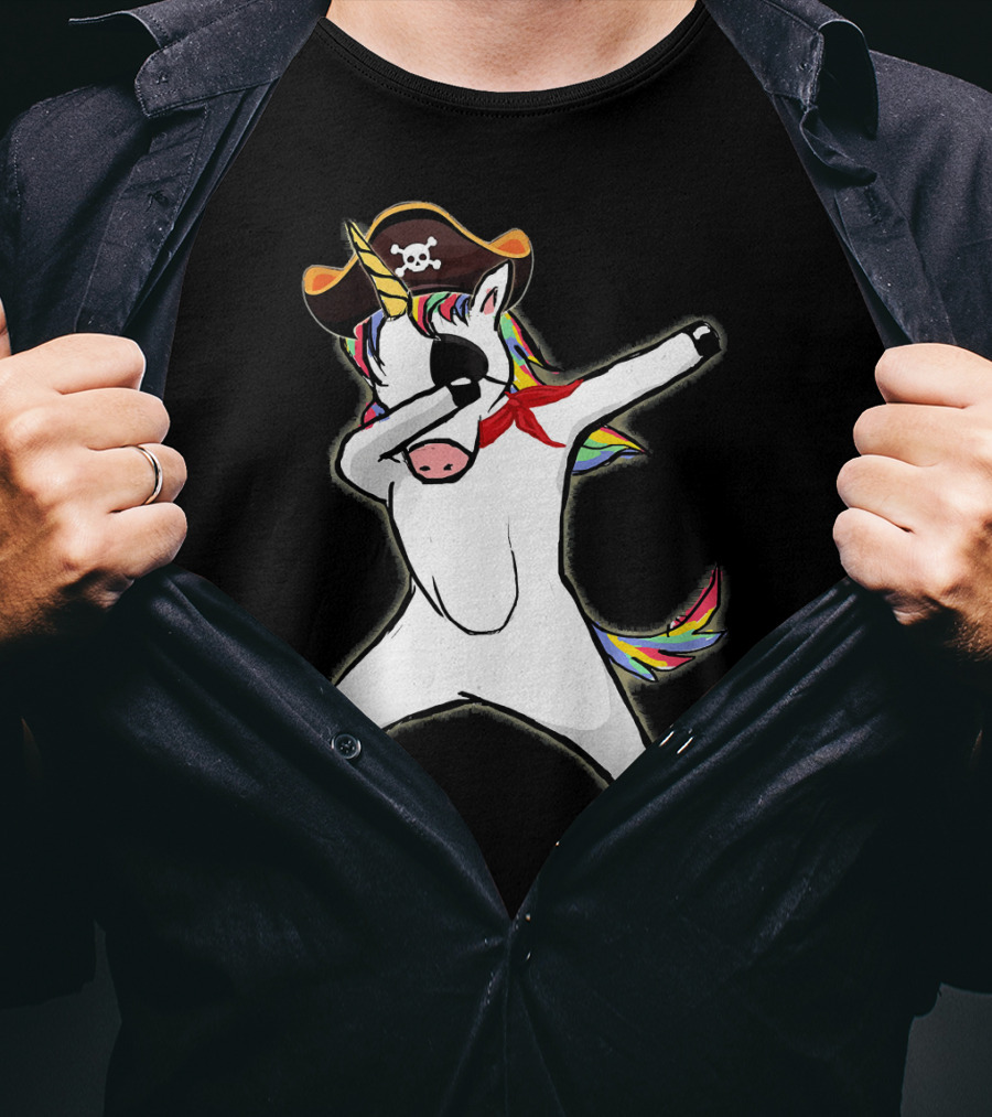Funny Halloween Pirate Dab Unicorn T-Shirt