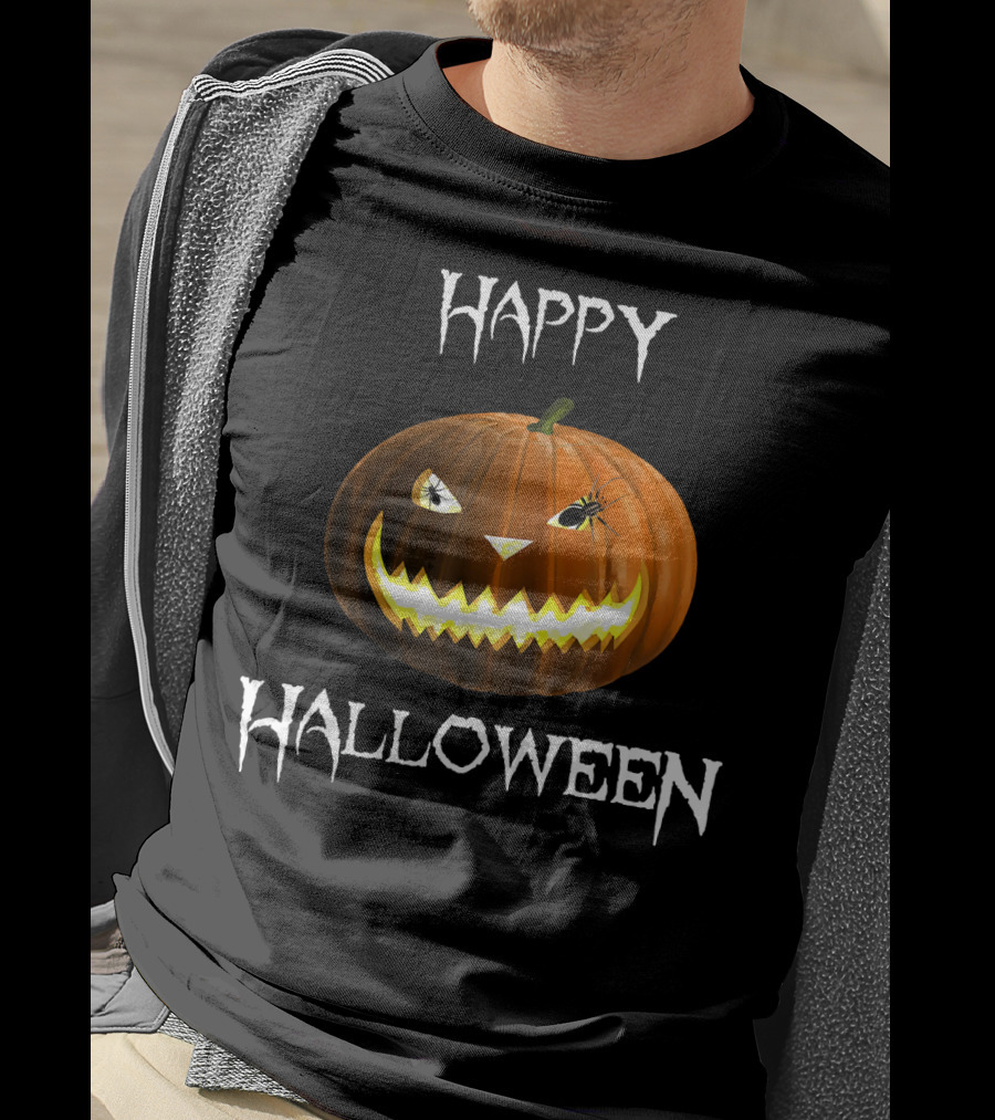 Happy Halloween Pumpkin And Spider Jack-O'-Lantern (D010 T-Shirt