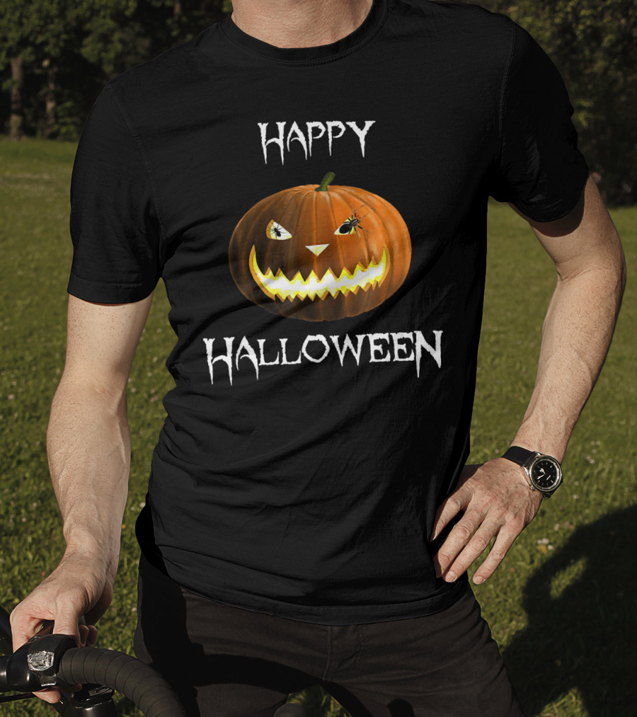 Happy Halloween Pumpkin And Spider Jack-O'-Lantern (D010 T-Shirt