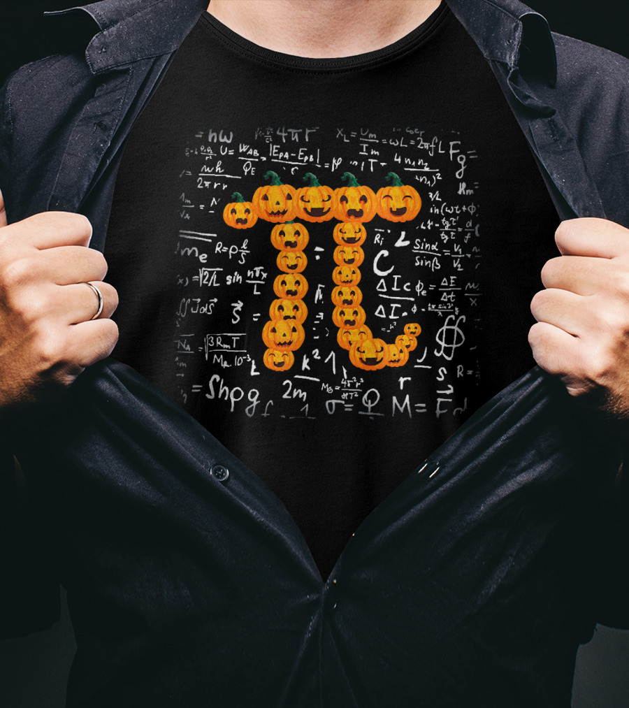 Pumpkin Pi Math Equation Symbols Halloween T-Shirt