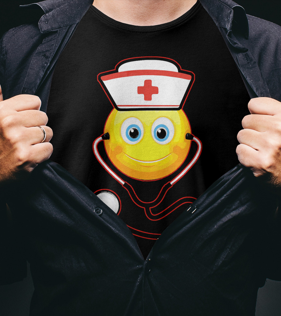 Smiley Nurse Stethoscope Halloween Girls T-Shirt