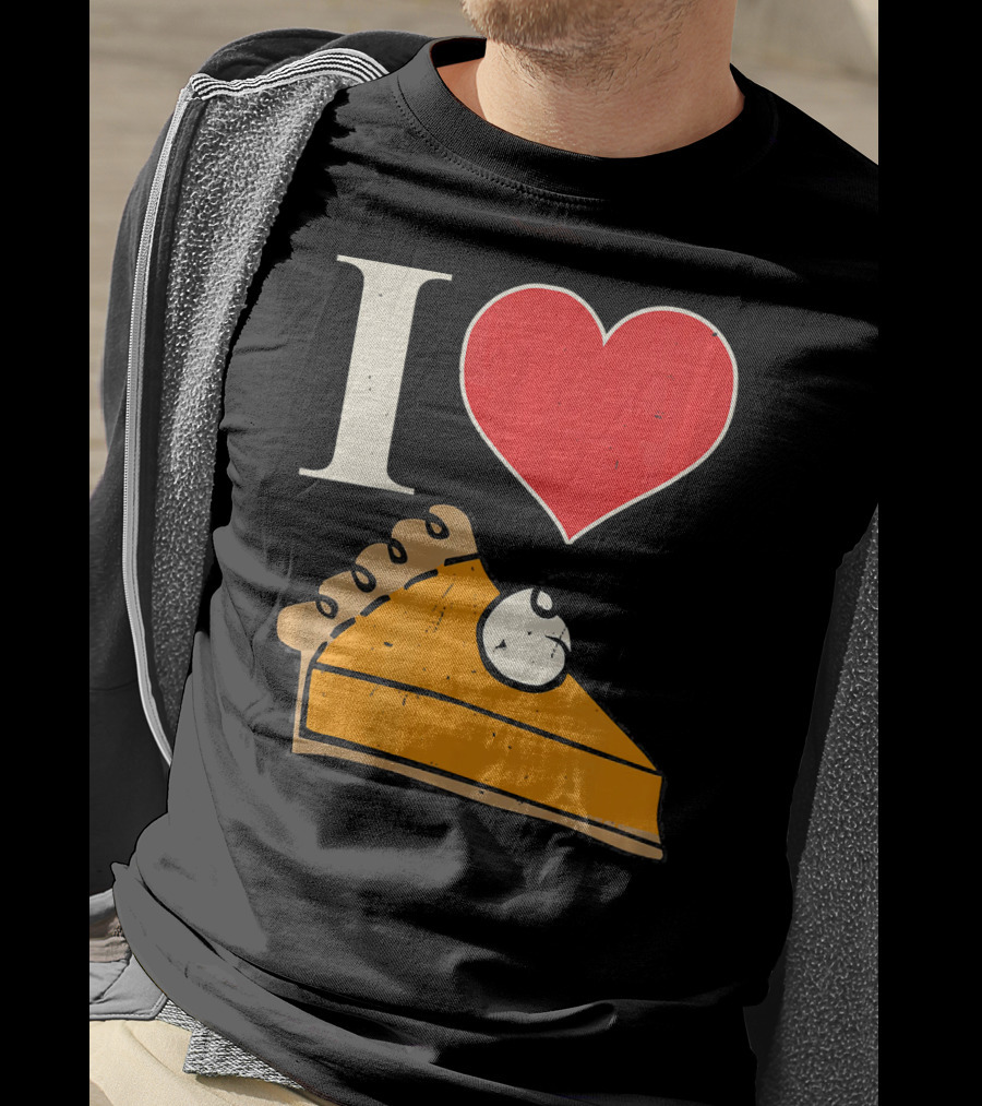 I Love Pumpkin Pie Heart Slice Funny Holiday T-Shirt