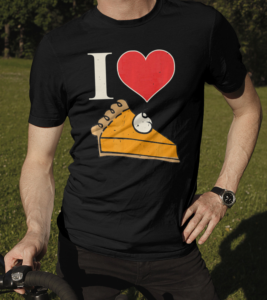 I Love Pumpkin Pie Heart Slice Funny Holiday T-Shirt