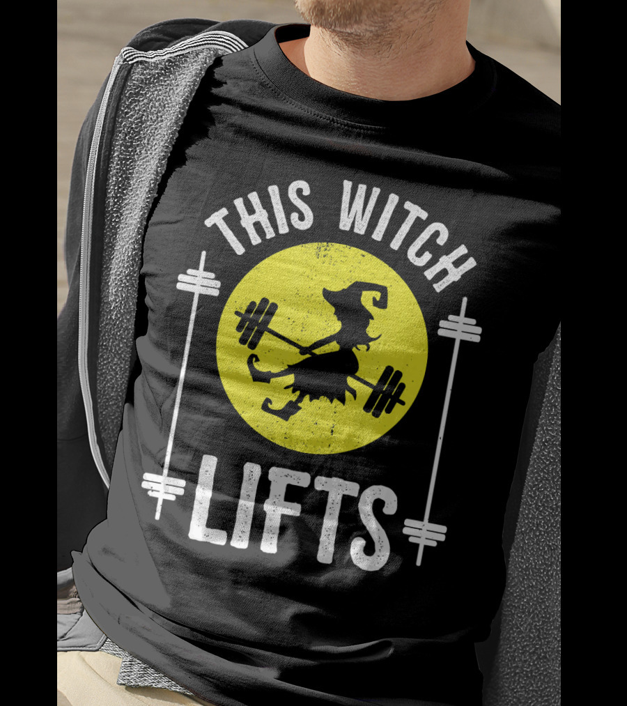 This Witch Lifts Halloween Fitness Barbell T-Shirt