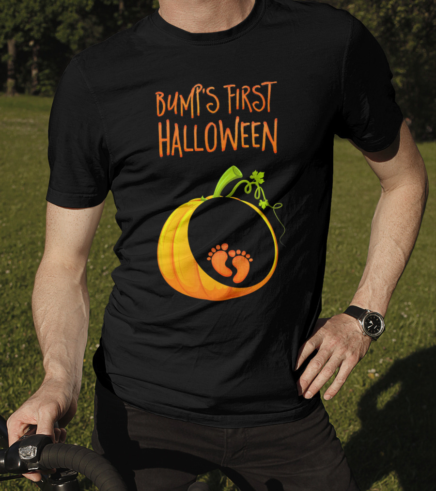 Bump's First Halloween Pumpkin Baby Feet T-Shirt