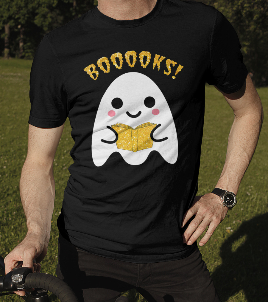 BOOOKS Ghost Reading Book Halloween Costume T-Shirt