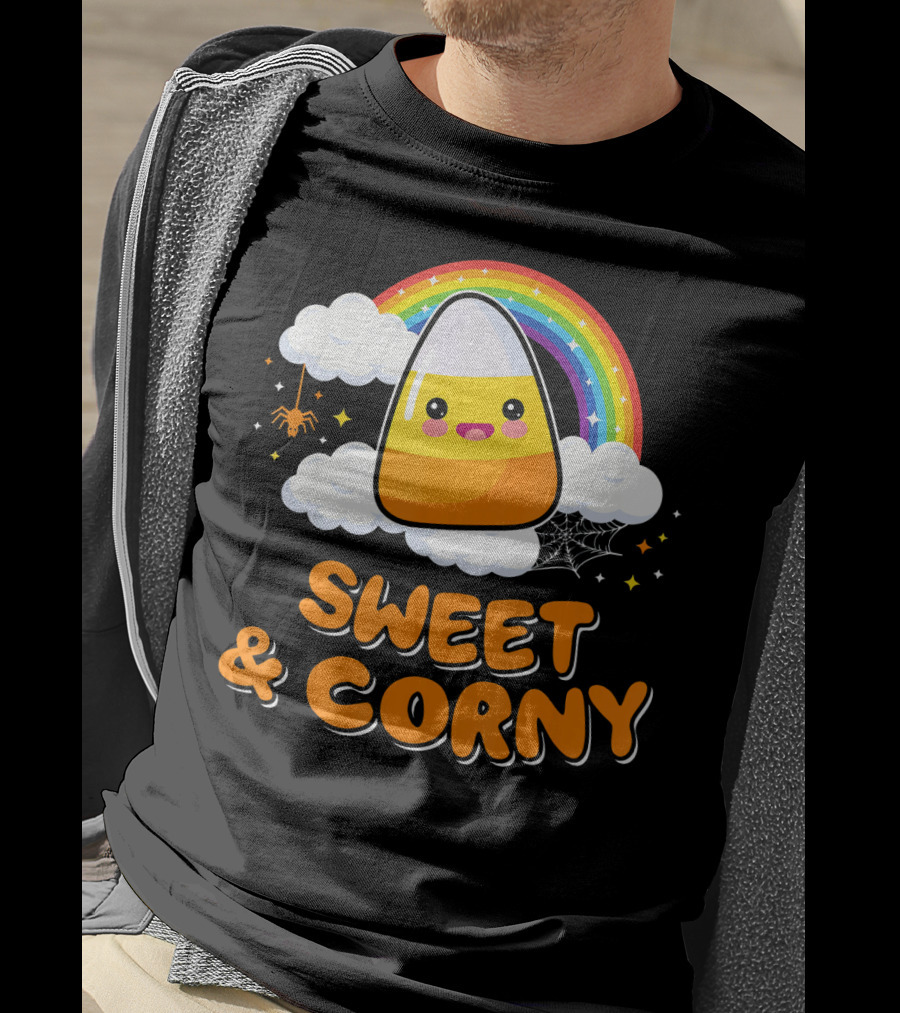 Sweet And Corny Cute Candy Corn Kawaii Halloween T-Shirt