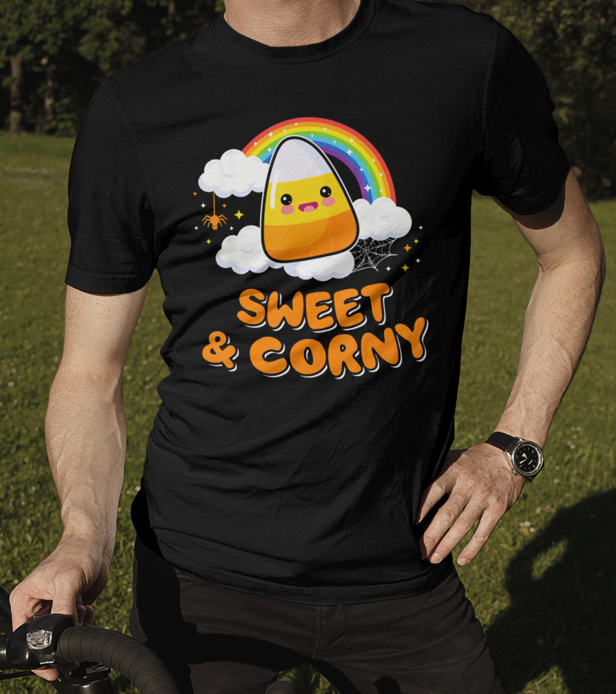 Sweet And Corny Cute Candy Corn Kawaii Halloween T-Shirt