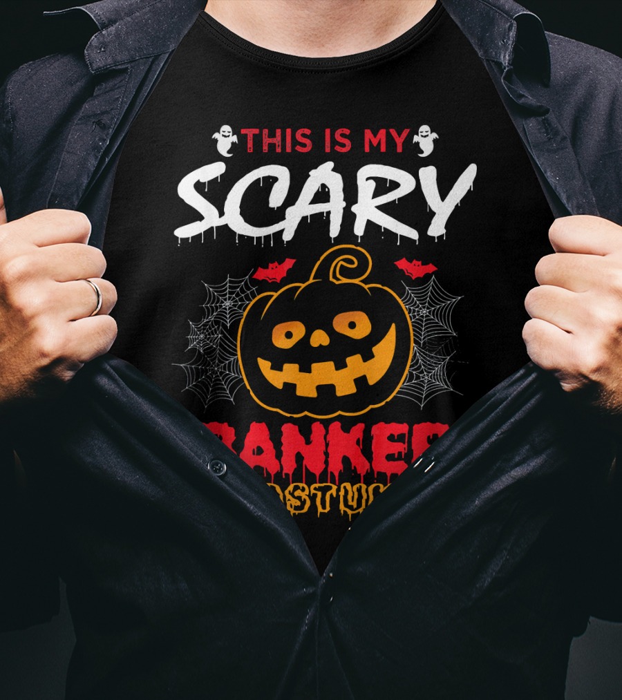 This Is My Scary Banker Costume Pumpkin Spider Web Ghosts T-Shirt