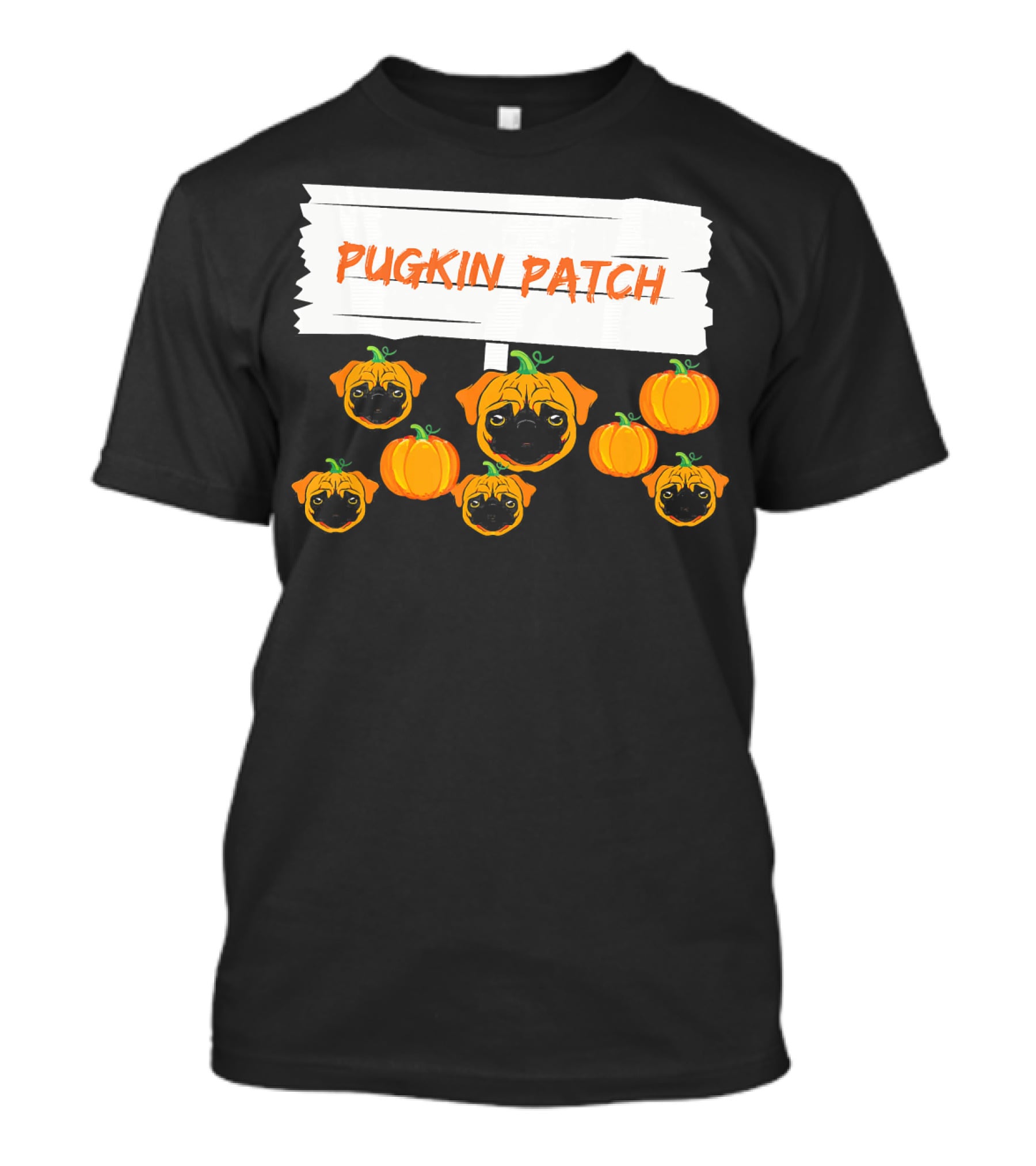 Pugkin Patch Halloween Pumpkin Pug Dog Lovers T-Shirt