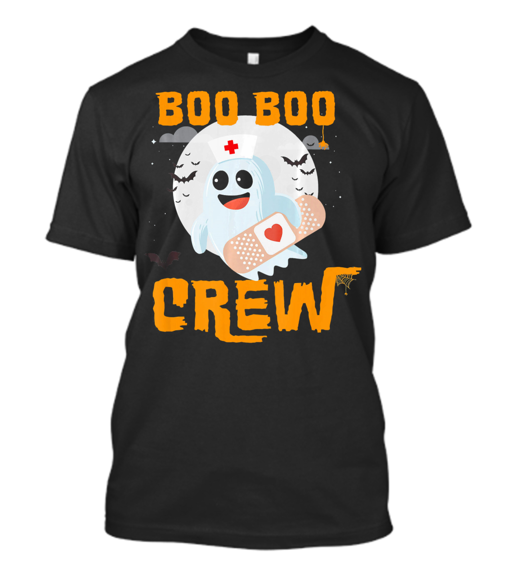 Boo Boo Crew Nurse Ghost Halloween Bandage Spooky Bat Moon Costume T-Shirt