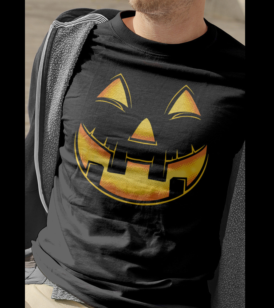 Funny Pumpkin Face Halloween Jack O Lantern T-Shirt