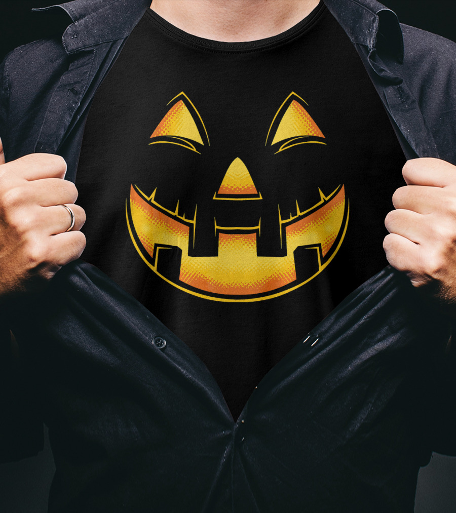 Funny Pumpkin Face Halloween Jack O Lantern T-Shirt