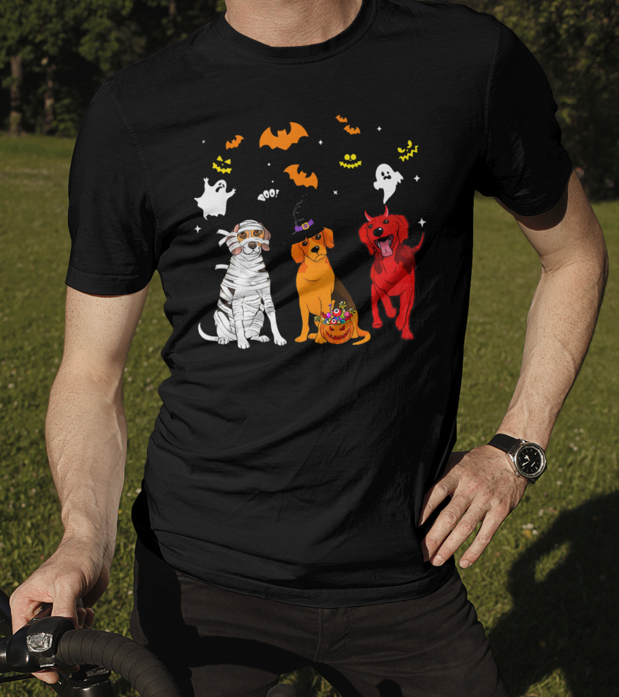 Halloween Beagle Dogs Mummy Witch Ghosts Bats T-Shirt