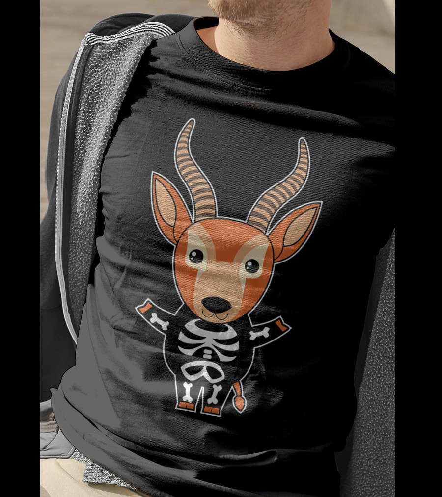 Antelope Skeleton Xray Costume Cute Easy Halloween T-Shirt