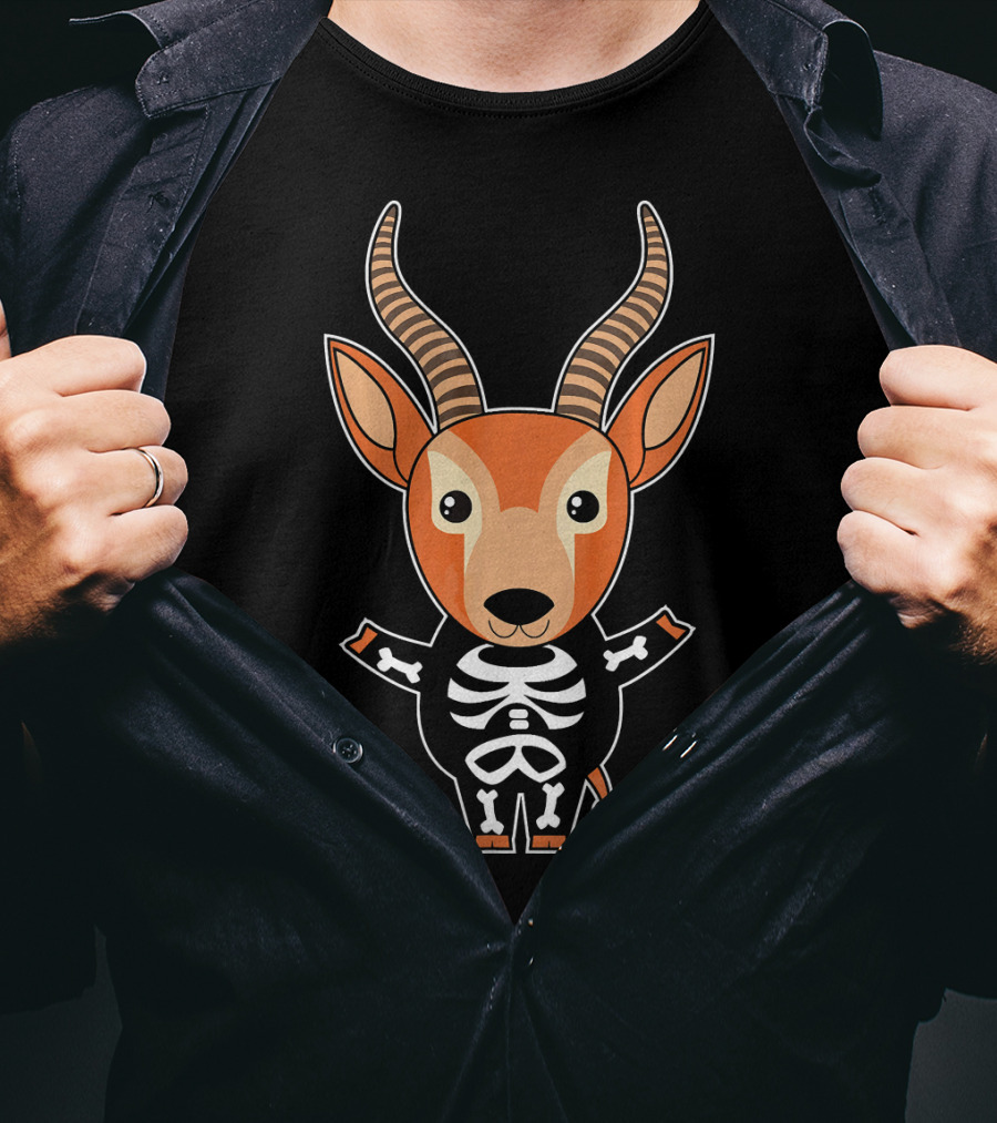 Antelope Skeleton Xray Costume Cute Easy Halloween T-Shirt