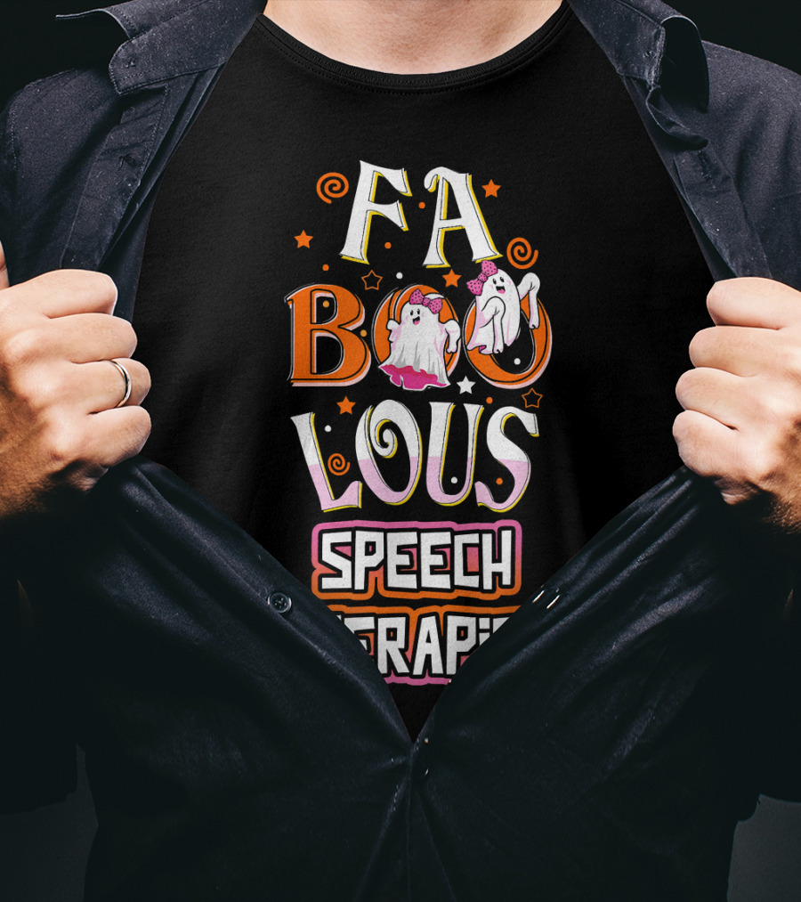 FA BOO Lous Speech Therapist Cute Ghosts T-Shirt