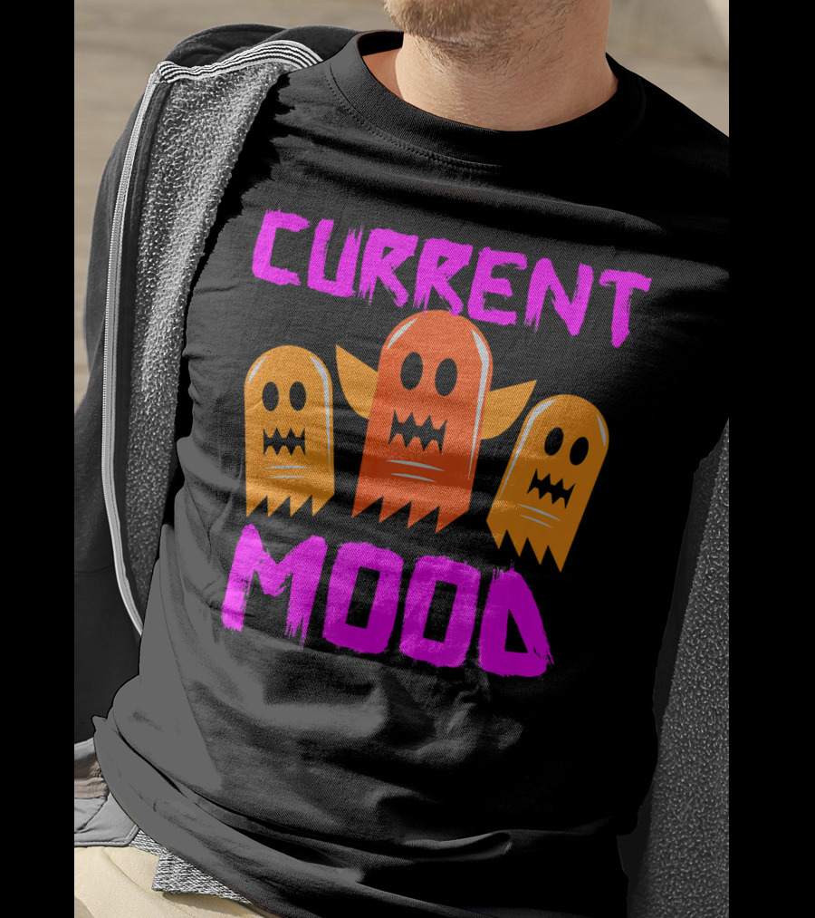 Halloween Current Mood Funny Ghouls Ghost Trio T-Shirt