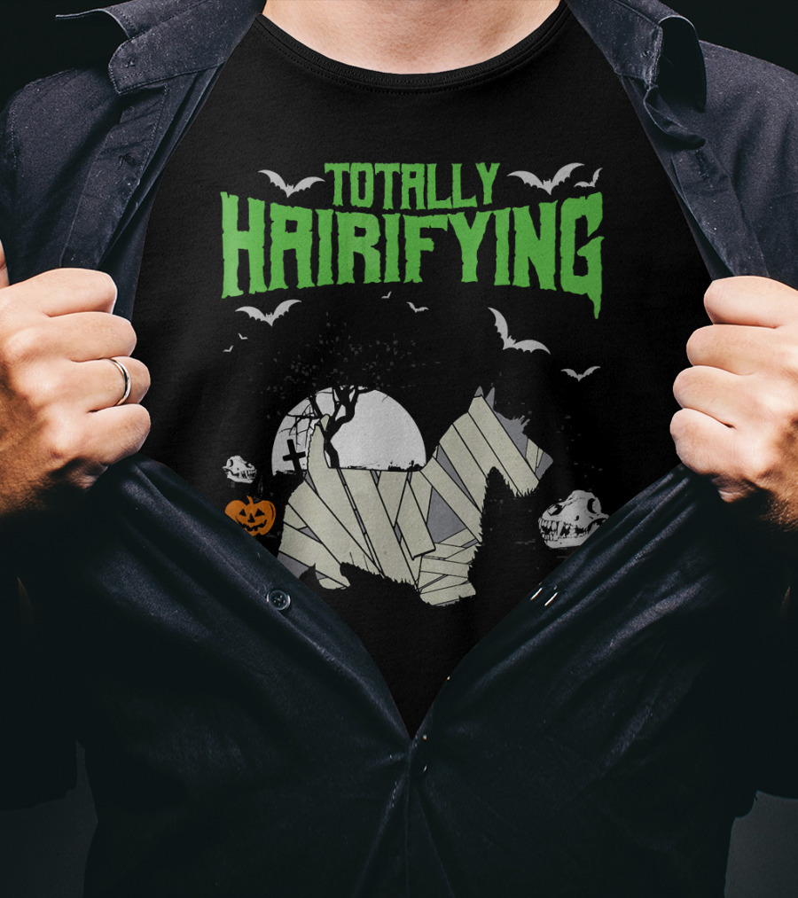 Totally Hairifying Frightening Mummy Sco Halloween Scene T-Shirt