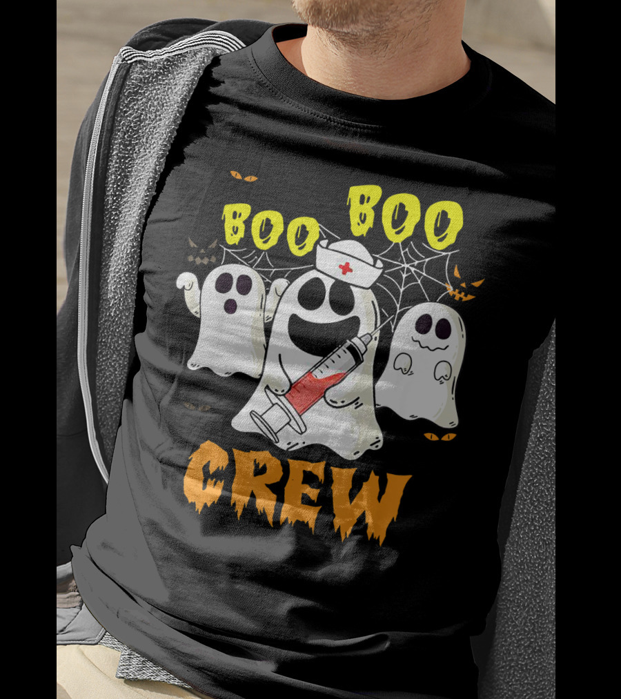 Boo Boo Ghost Nurse Crew Halloween Spooky Nurse Team T-Shirt