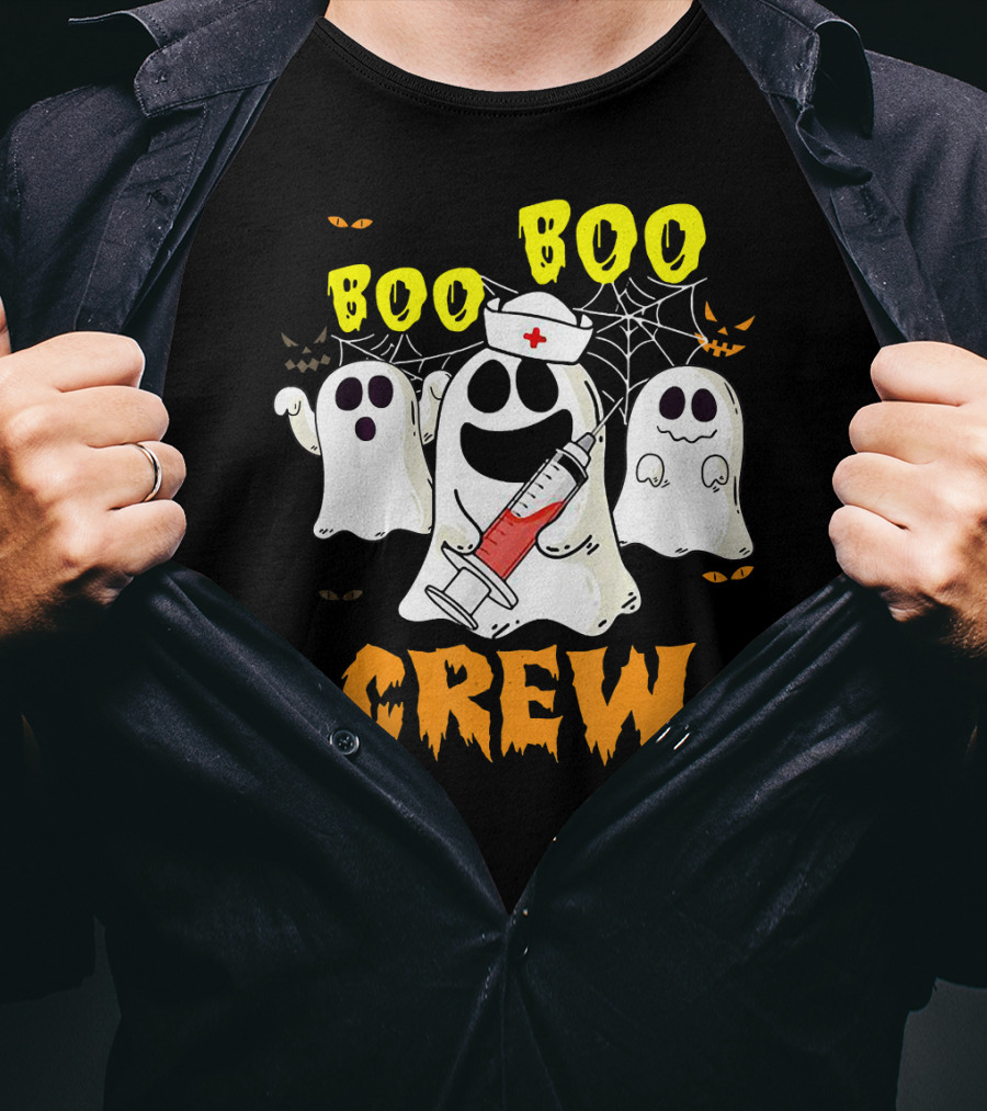 Boo Boo Ghost Nurse Crew Halloween Spooky Nurse Team T-Shirt
