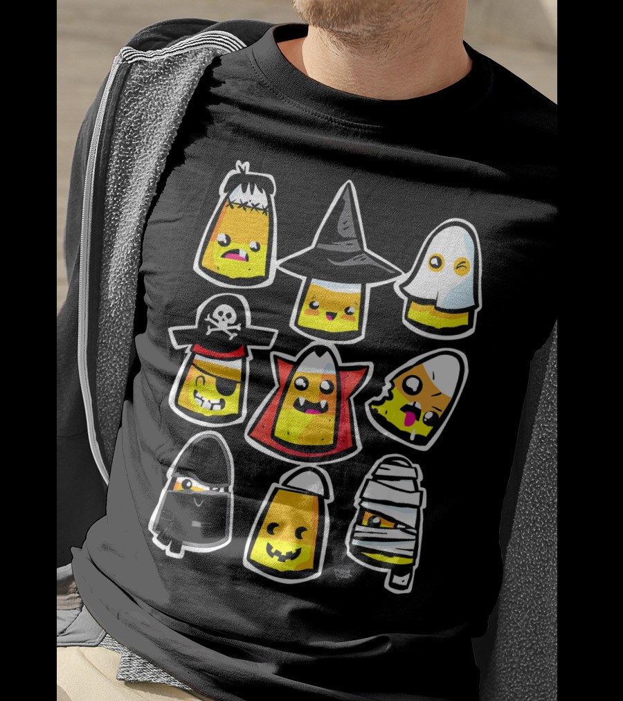 Halloween Holiday Candy Corn Kawaii Cute Costumes T-Shirt