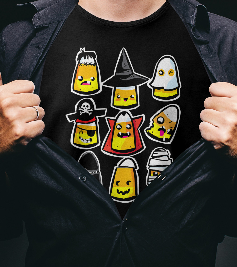Halloween Holiday Candy Corn Kawaii Cute Costumes T-Shirt