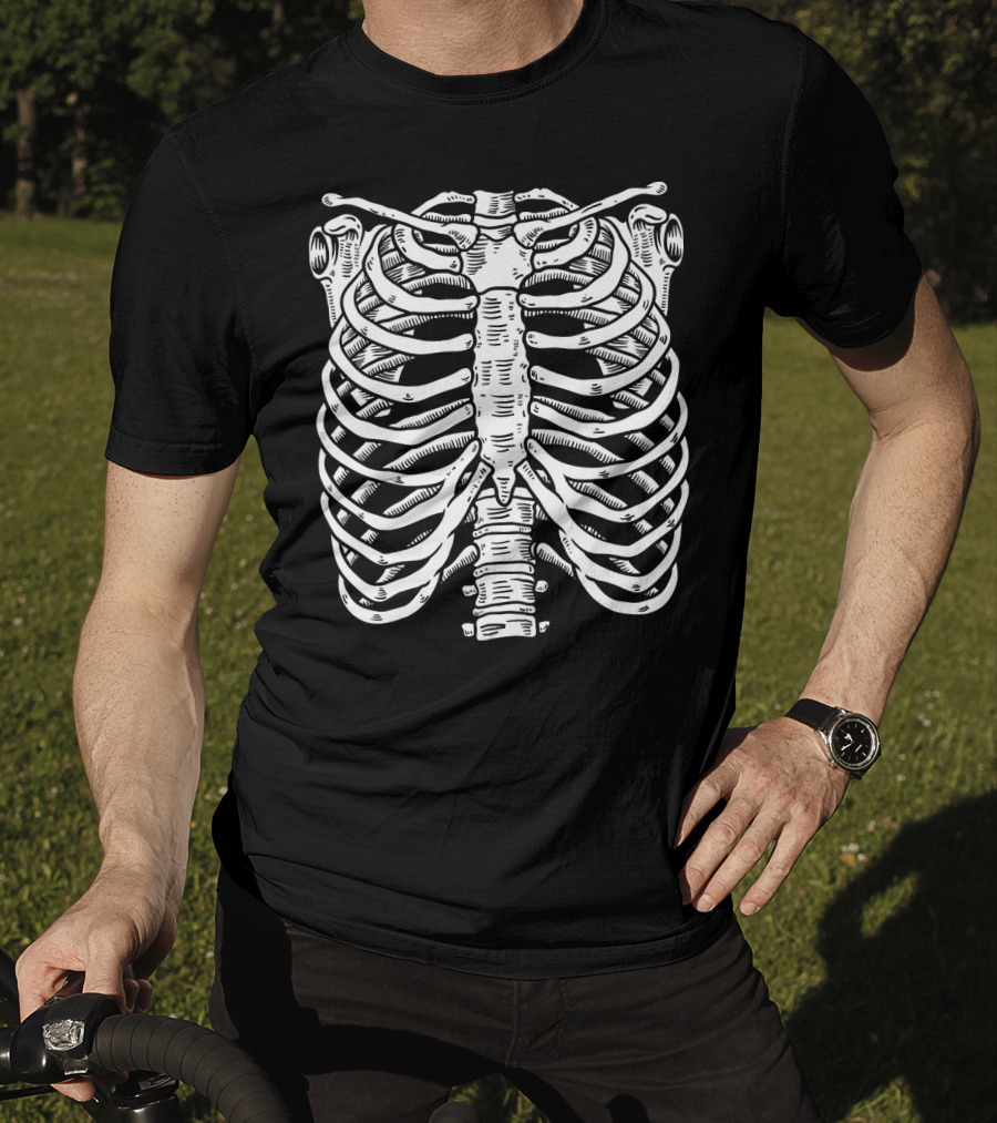 Halloween Skeleton Ribcage Premium Costume T-Shirt