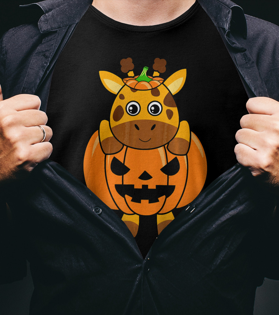Adorable Giraffe Pumpkin Halloween Costume Body T-Shirt