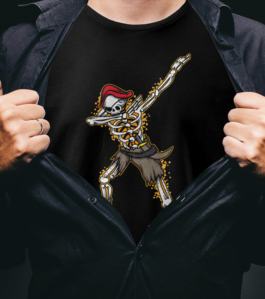 Dabbing Pirate Skeleton Funny Zo T-Shirt