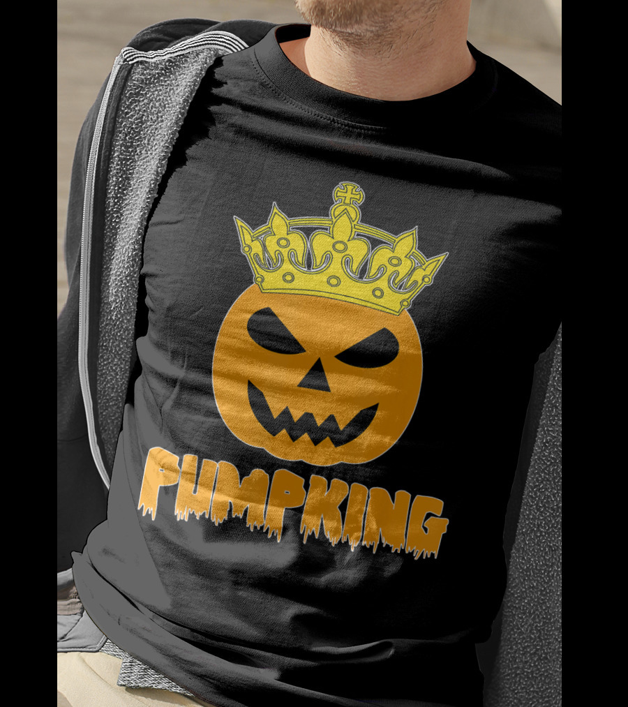 Pumpking Crowned Jack-o'-Lantern Halloween Couple Humor T-Shirt